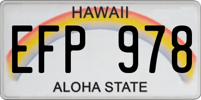 HI license plate EFP978
