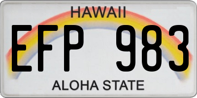 HI license plate EFP983