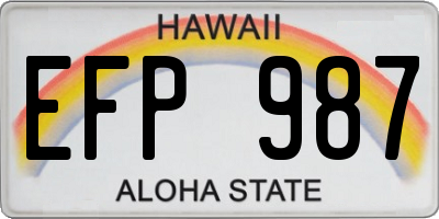 HI license plate EFP987