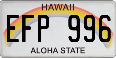 HI license plate EFP996
