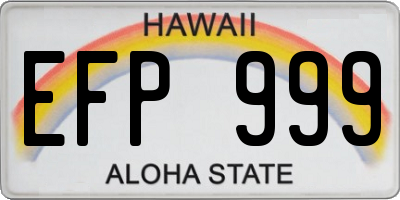 HI license plate EFP999
