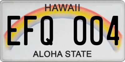 HI license plate EFQ004