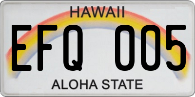 HI license plate EFQ005