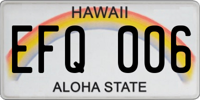 HI license plate EFQ006