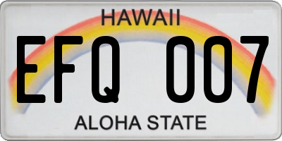HI license plate EFQ007