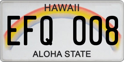 HI license plate EFQ008
