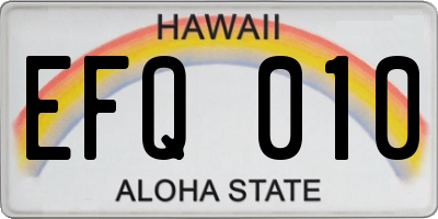 HI license plate EFQ010