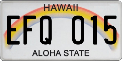 HI license plate EFQ015