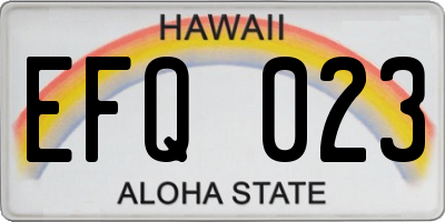 HI license plate EFQ023
