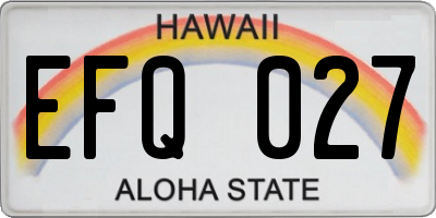 HI license plate EFQ027
