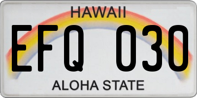 HI license plate EFQ030