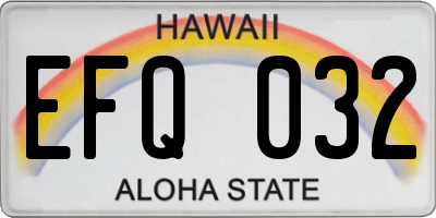 HI license plate EFQ032