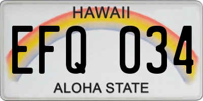 HI license plate EFQ034
