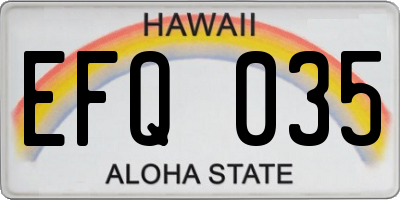 HI license plate EFQ035