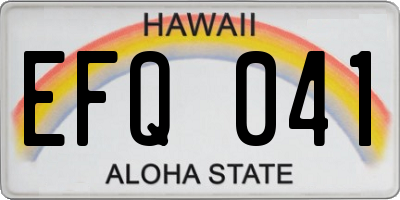 HI license plate EFQ041