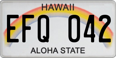 HI license plate EFQ042