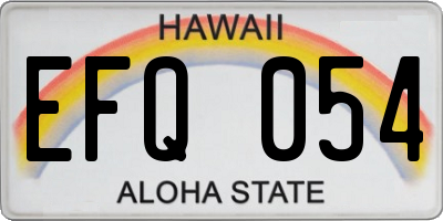 HI license plate EFQ054