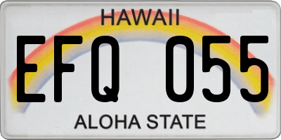 HI license plate EFQ055