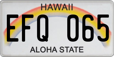 HI license plate EFQ065