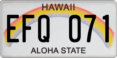 HI license plate EFQ071