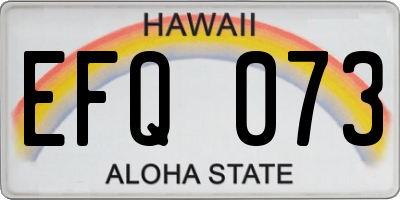 HI license plate EFQ073