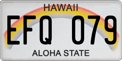 HI license plate EFQ079