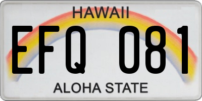 HI license plate EFQ081