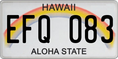 HI license plate EFQ083