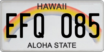HI license plate EFQ085