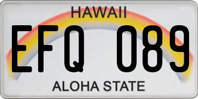 HI license plate EFQ089
