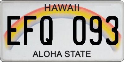 HI license plate EFQ093