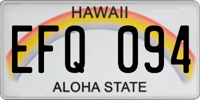 HI license plate EFQ094