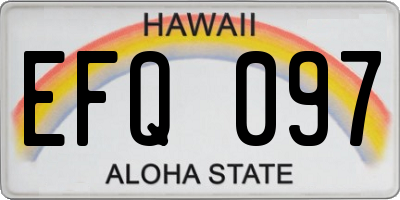 HI license plate EFQ097