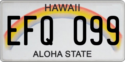 HI license plate EFQ099