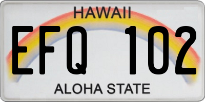 HI license plate EFQ102