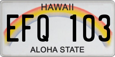 HI license plate EFQ103