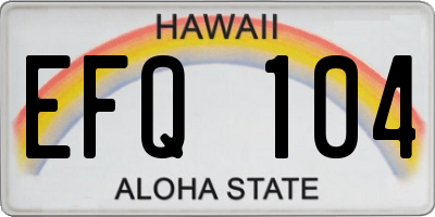 HI license plate EFQ104