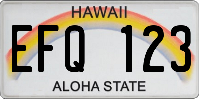 HI license plate EFQ123