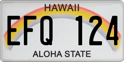 HI license plate EFQ124