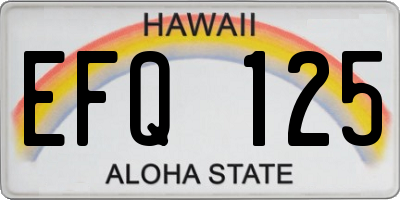 HI license plate EFQ125