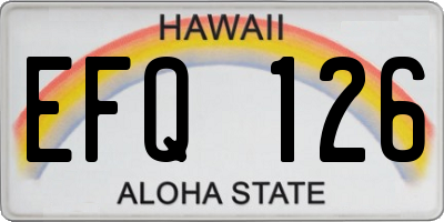 HI license plate EFQ126