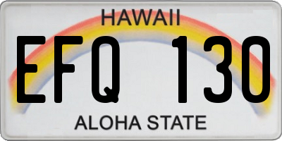 HI license plate EFQ130