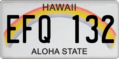 HI license plate EFQ132