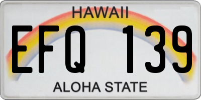 HI license plate EFQ139