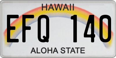 HI license plate EFQ140