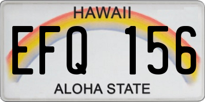 HI license plate EFQ156