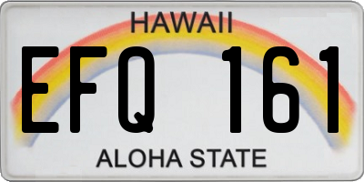 HI license plate EFQ161