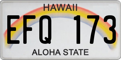 HI license plate EFQ173