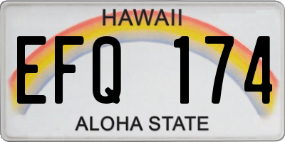 HI license plate EFQ174