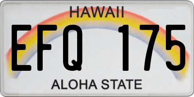 HI license plate EFQ175